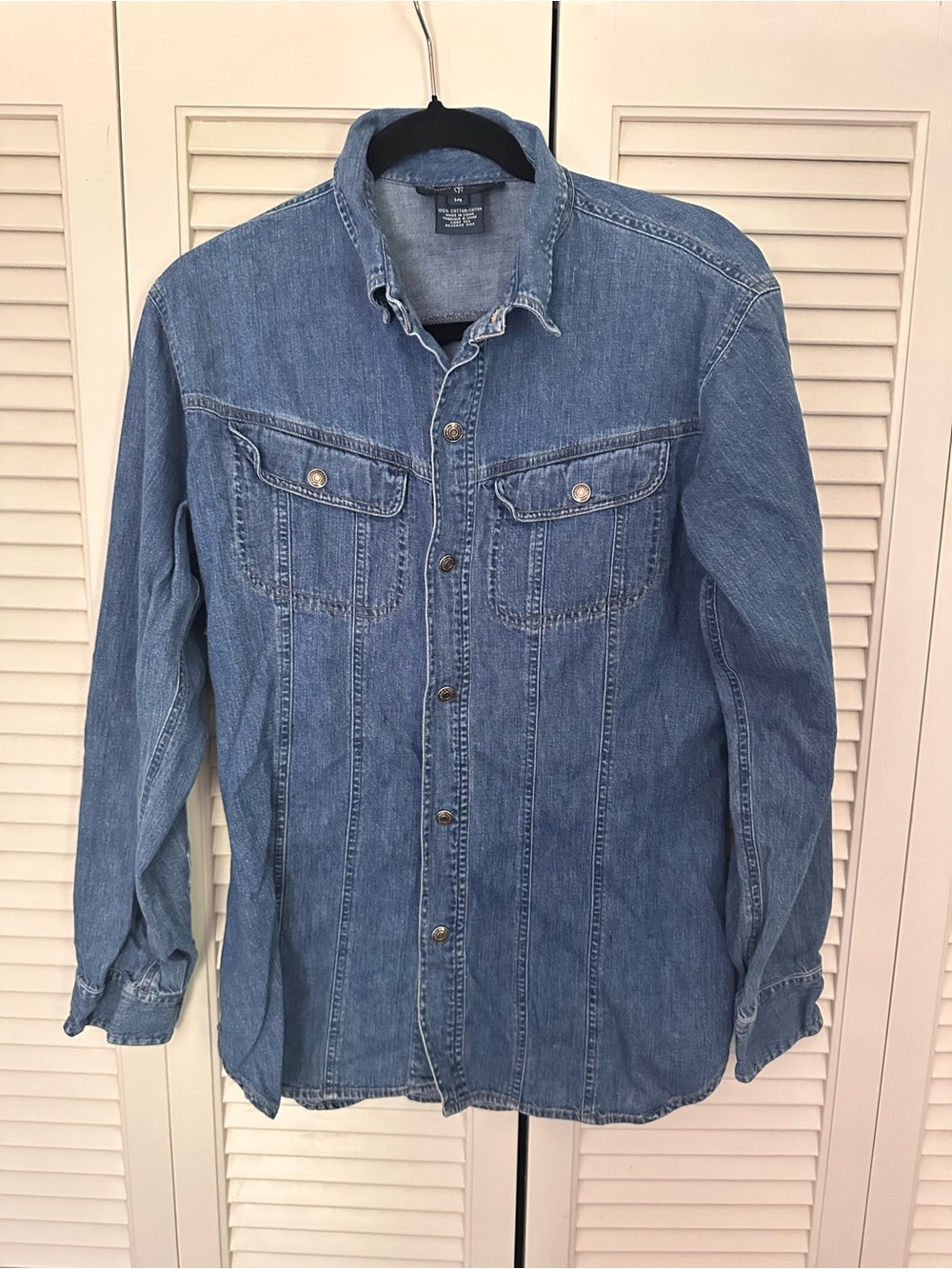 Ralph Lauren Vintage Denim Fitted Button Up in Western Style